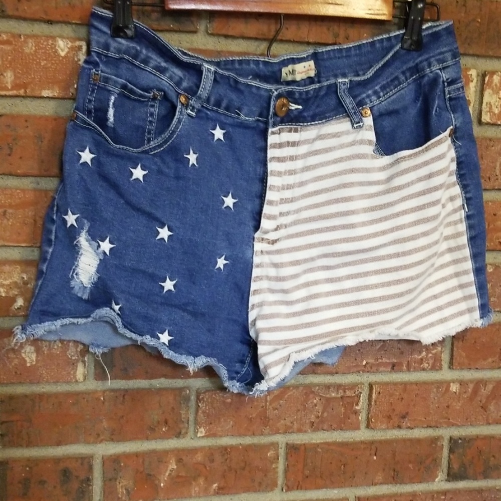 Distressed Denim blue Jean shorts